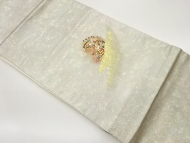 JAPANESE NAGOYA OBI / SHELL INLAY / KINSAI / NOSHI PATTERN